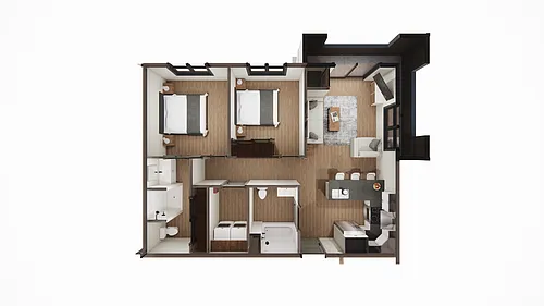 Floor plan 2 Bedroom Premium