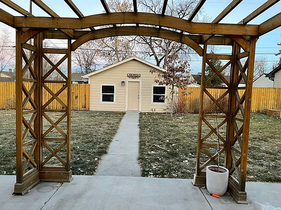 View of 2-car garage accessible from alleyway