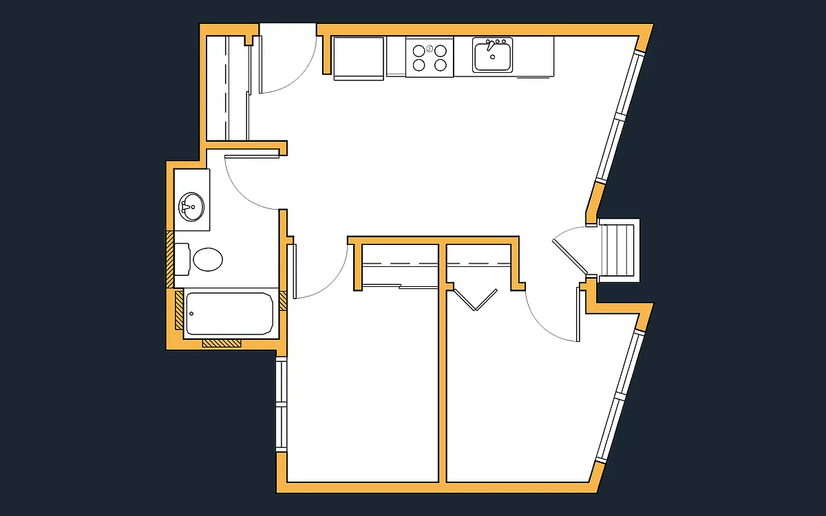 Floor plan 2 Bedroom - Large Window