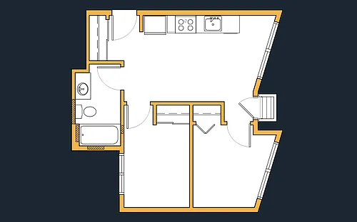 Floor plan 2 Bedroom - Large Window