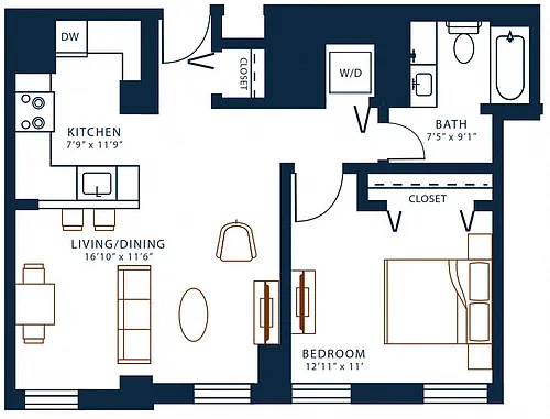 Floor plan 1 Bedroom 14