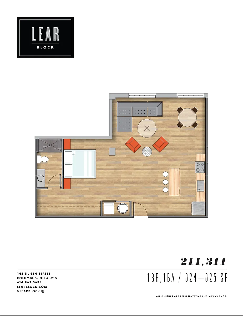 Floor plan Lear Block 205 and 305