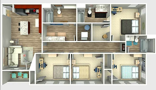 Floor plan The Lux II (per bed)