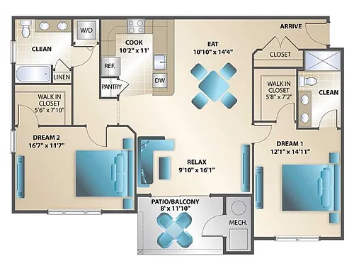 Floor plan 2BD