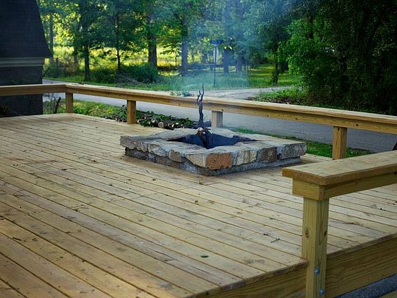 Deck with firepit