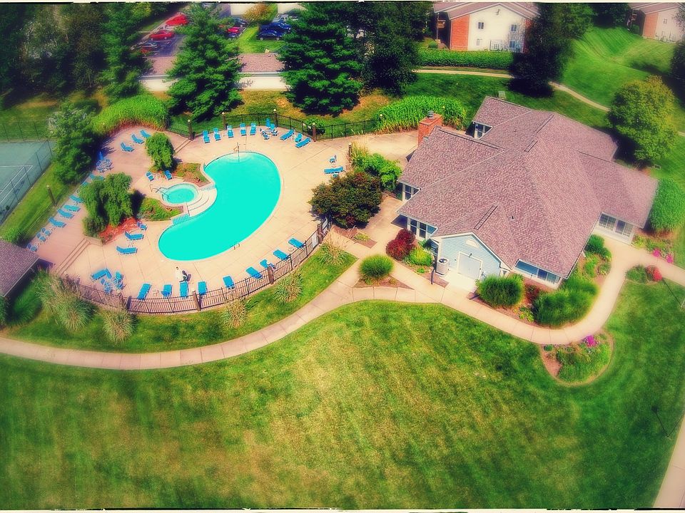 Pool & Clubhouse Aerial View