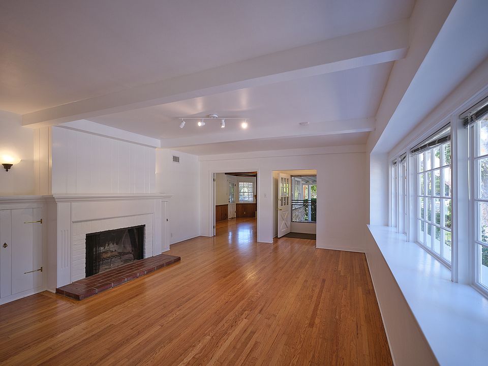 Living room with view to den