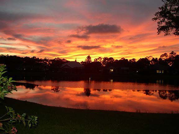 Sunset across the lake