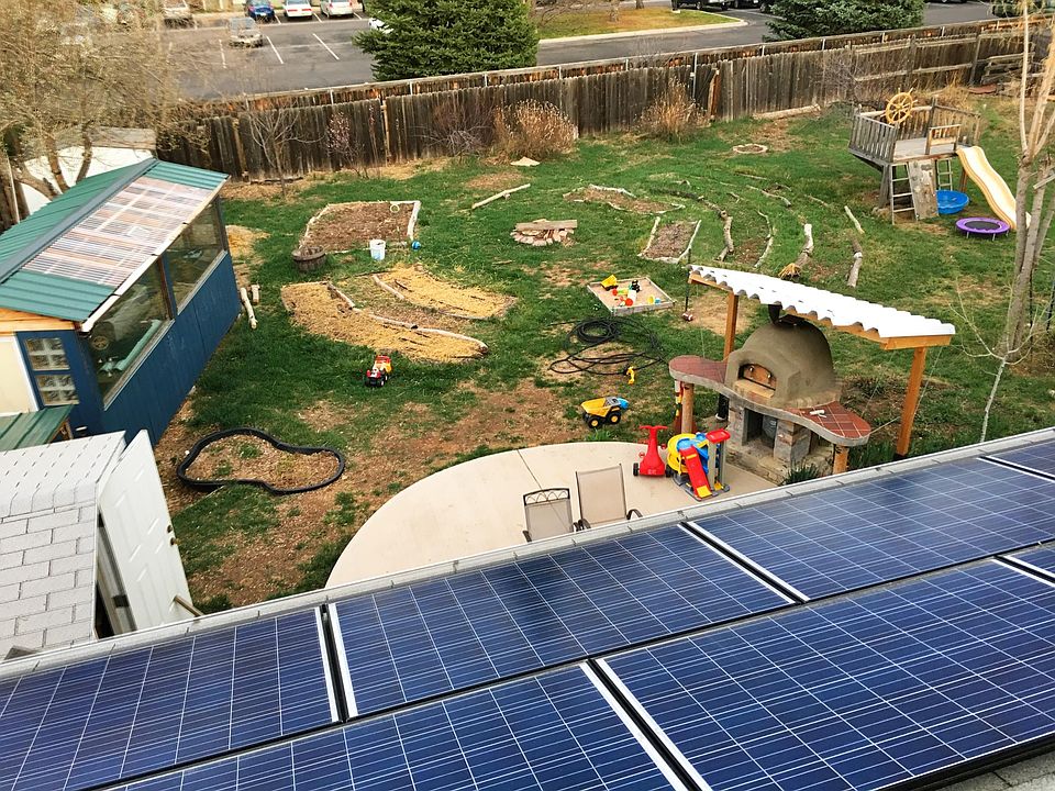 Solar array and Backyard