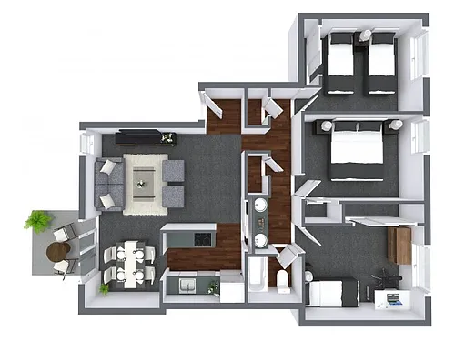 Floor plan Three Bedroom - G Plan