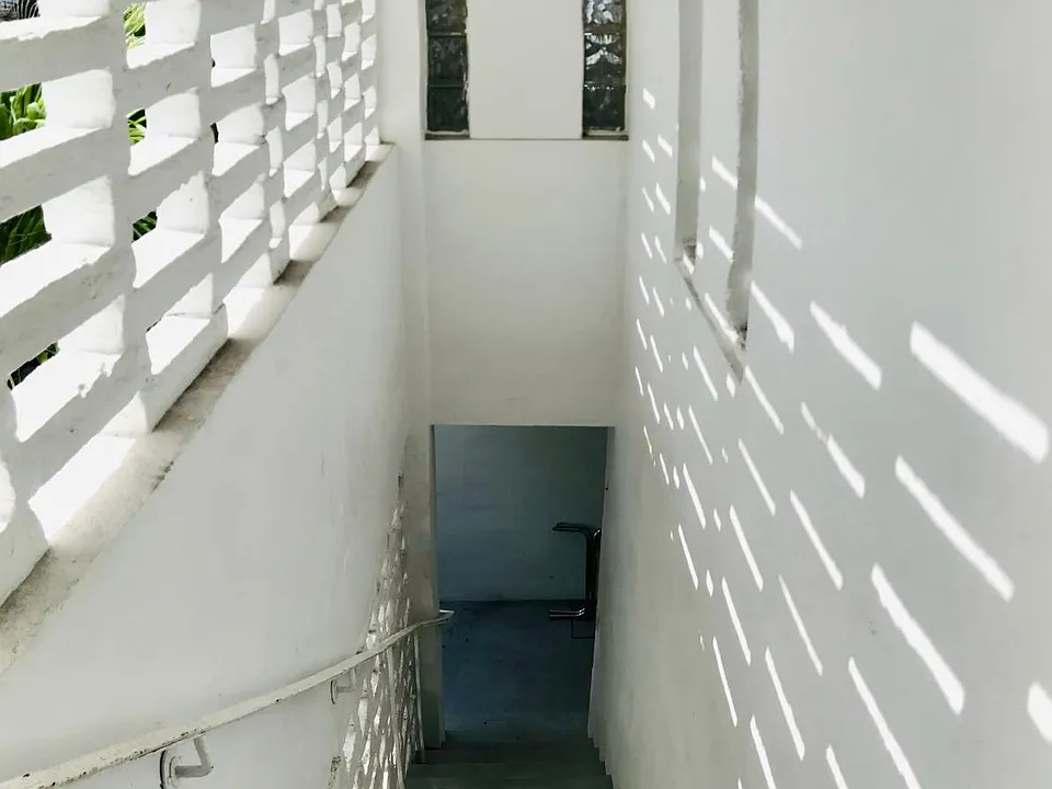 Stair to the upper floor (as seen from the top)