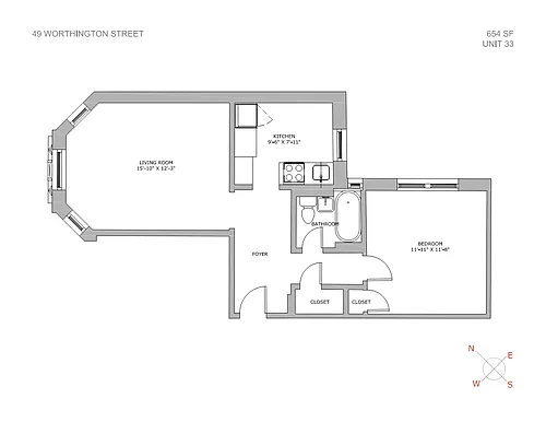 Floor plan One Bedroom One Bathroom