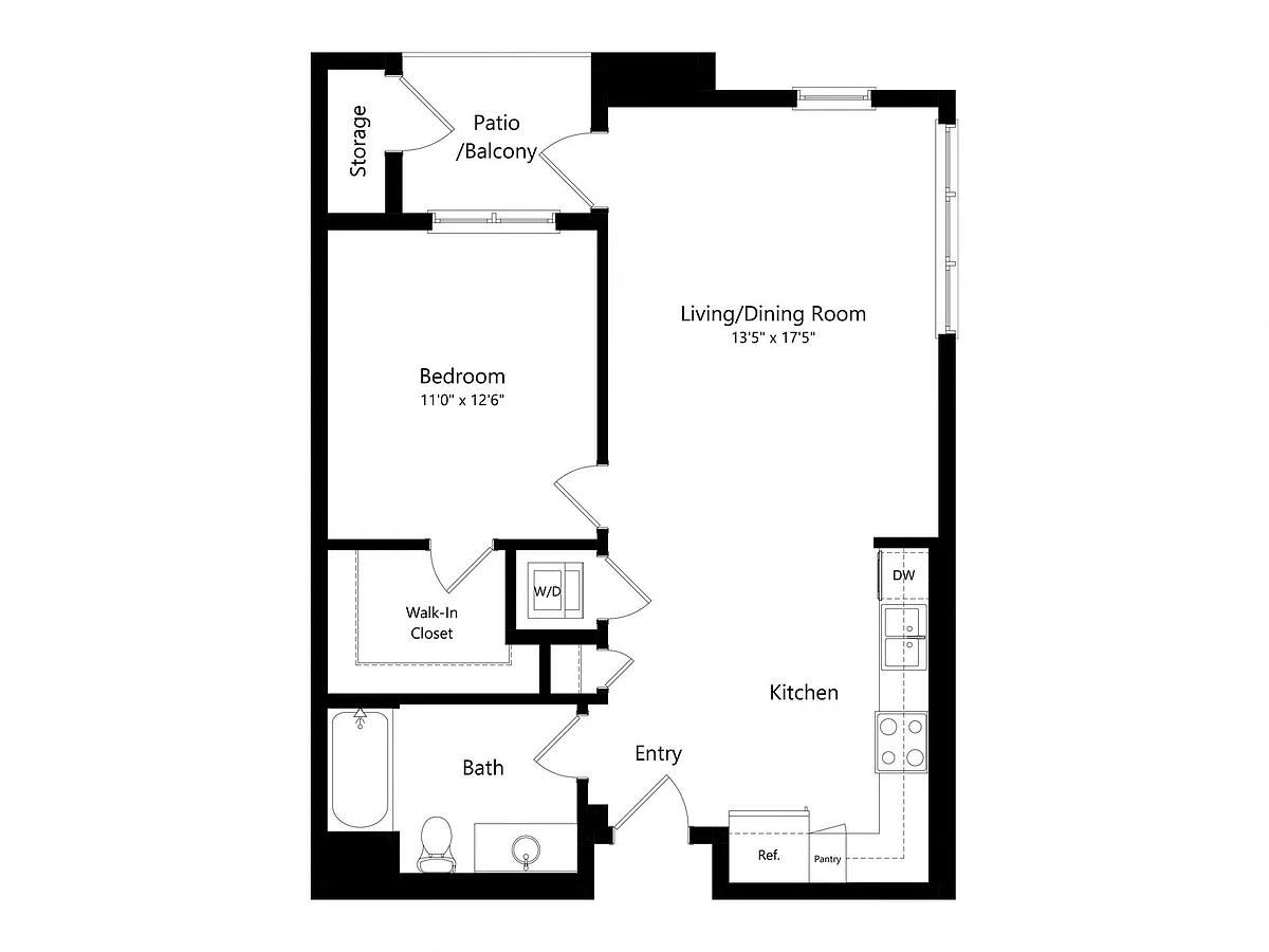 Floor plan 1-0B