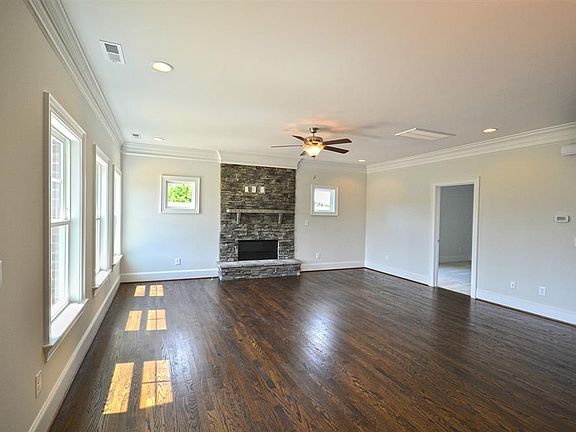 Great Room with Stone Linear Fireplace