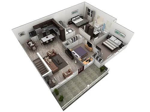 Floor plan 3 BR Grand Overlook