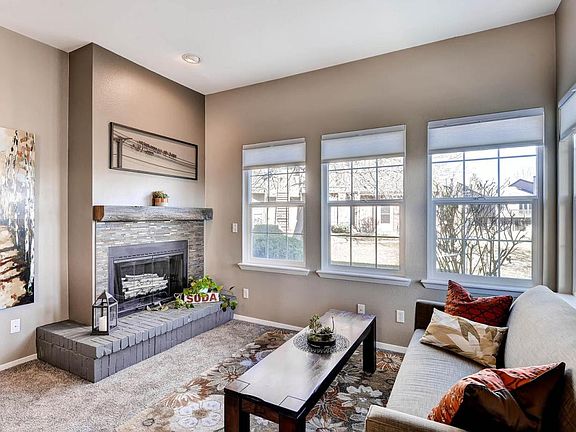Living room with new, energy efficient windows.