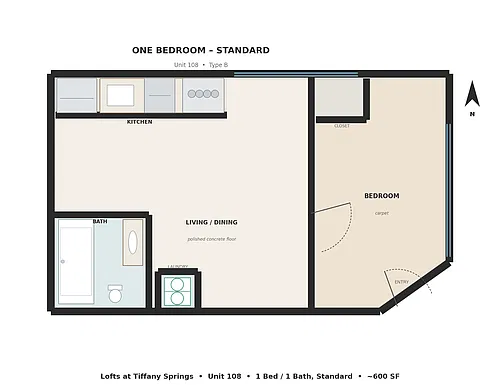 Floor plan 1X1 S