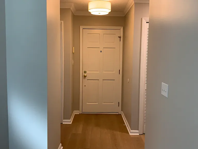 Front entrance step down to sunken family room