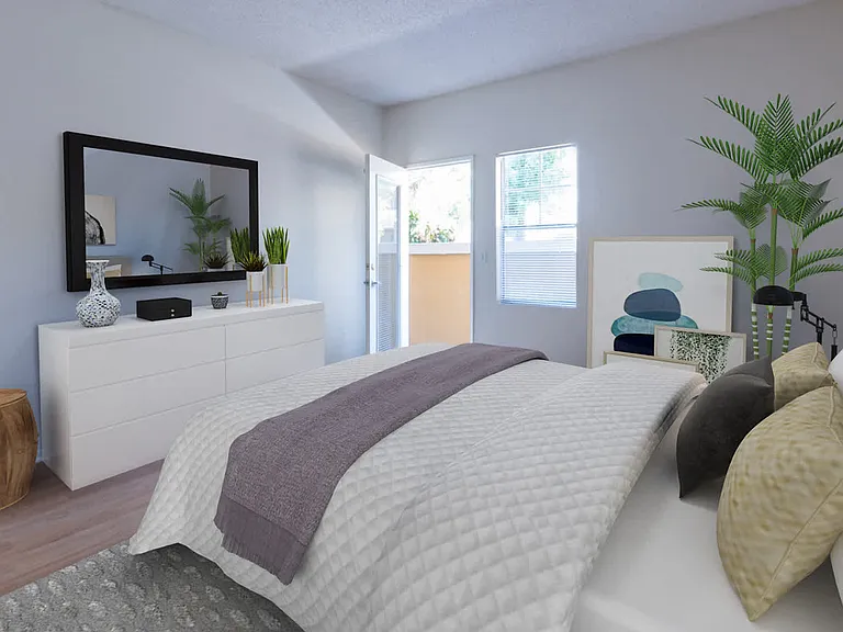 Bedroom with Hard Surface Flooring and Balcony