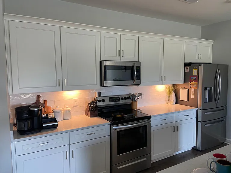 Kitchen with under-cabinet lights upgrade