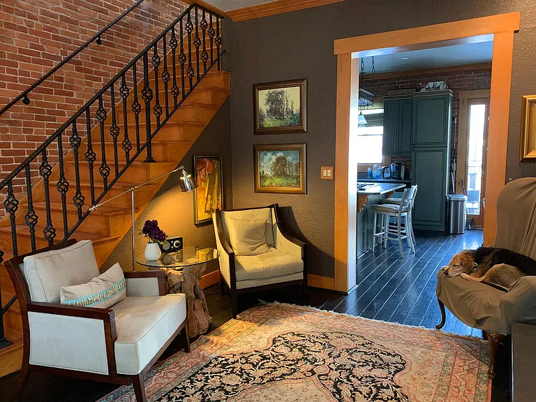 Living Room (main level). Walls are now white.