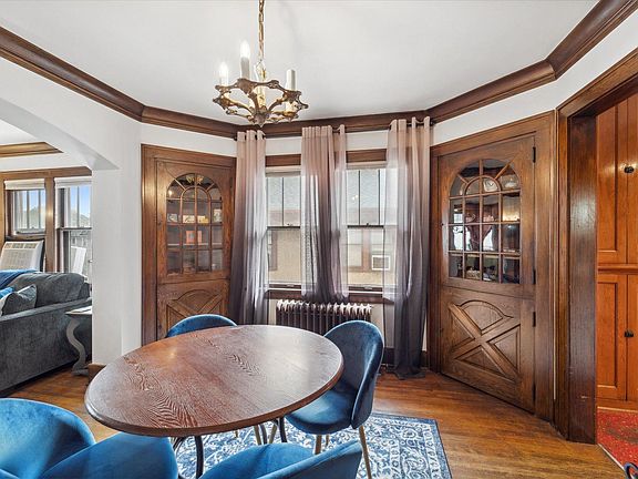 Dining room with original built ins.