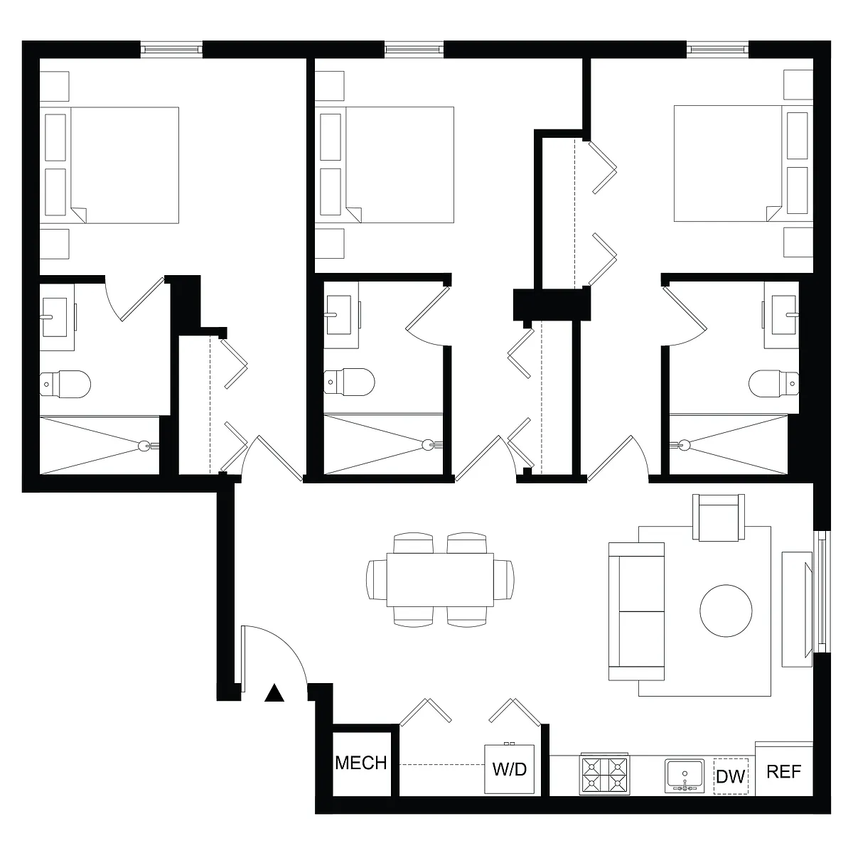 Floor plan C2 - Furnished