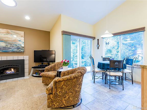 Family room with propane fireplace.