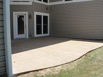 Large aggregate patio!
