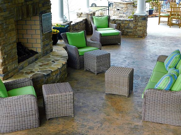 outdoor patio with fire place