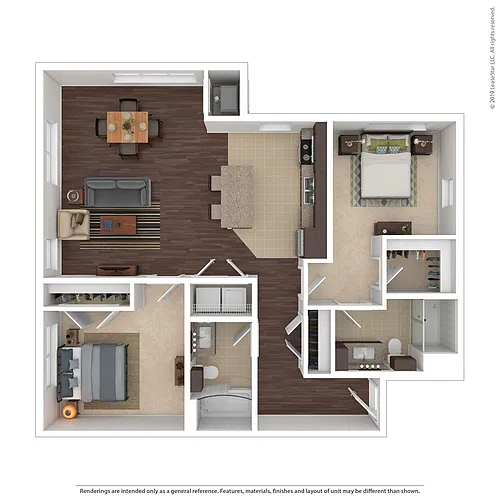 Floor plan 2 Bedroom - C3 - M