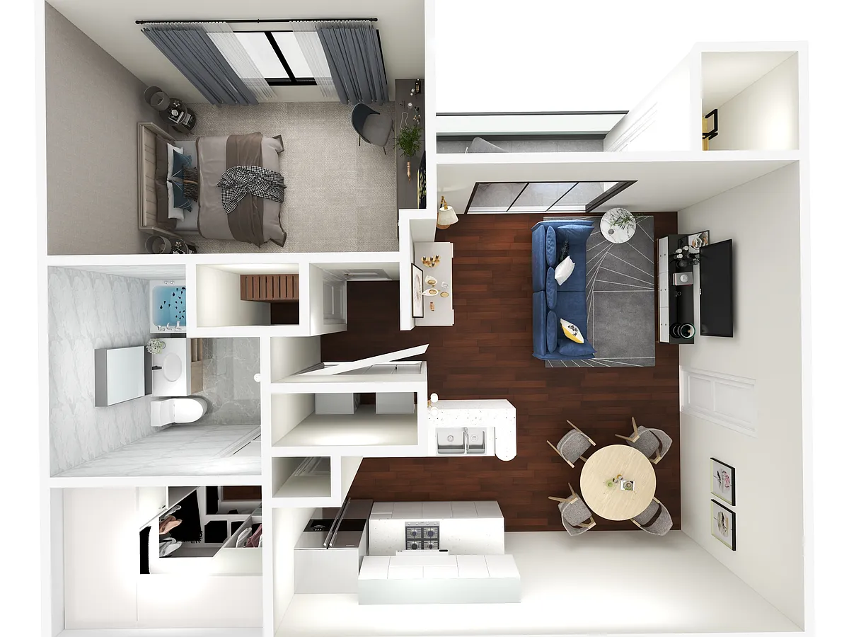 Floor plan 1 Bedroom 1 Bath - Reno