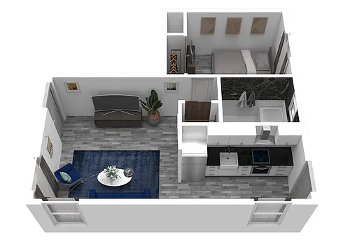 Floor plan Palm Grove (1 Bed 1 Bath)