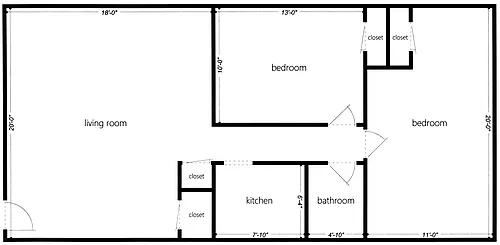 Floor plan 6236 Fifth Ave - 302A - Available 8-1-26
