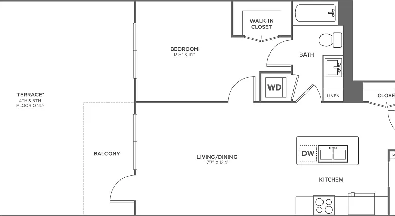 One Bedroom One Bath (738 SF) One Bedroom One Bath (738 SF)