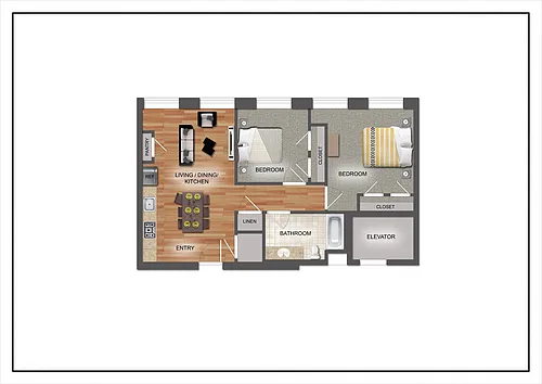 Floor plan Two Bedroom Loft