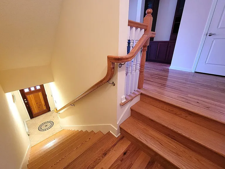 down the stairs