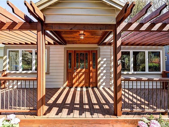 Close up of this beautiful facade with this special custom door.