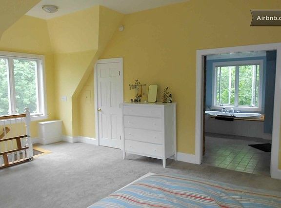 master suite in former attic