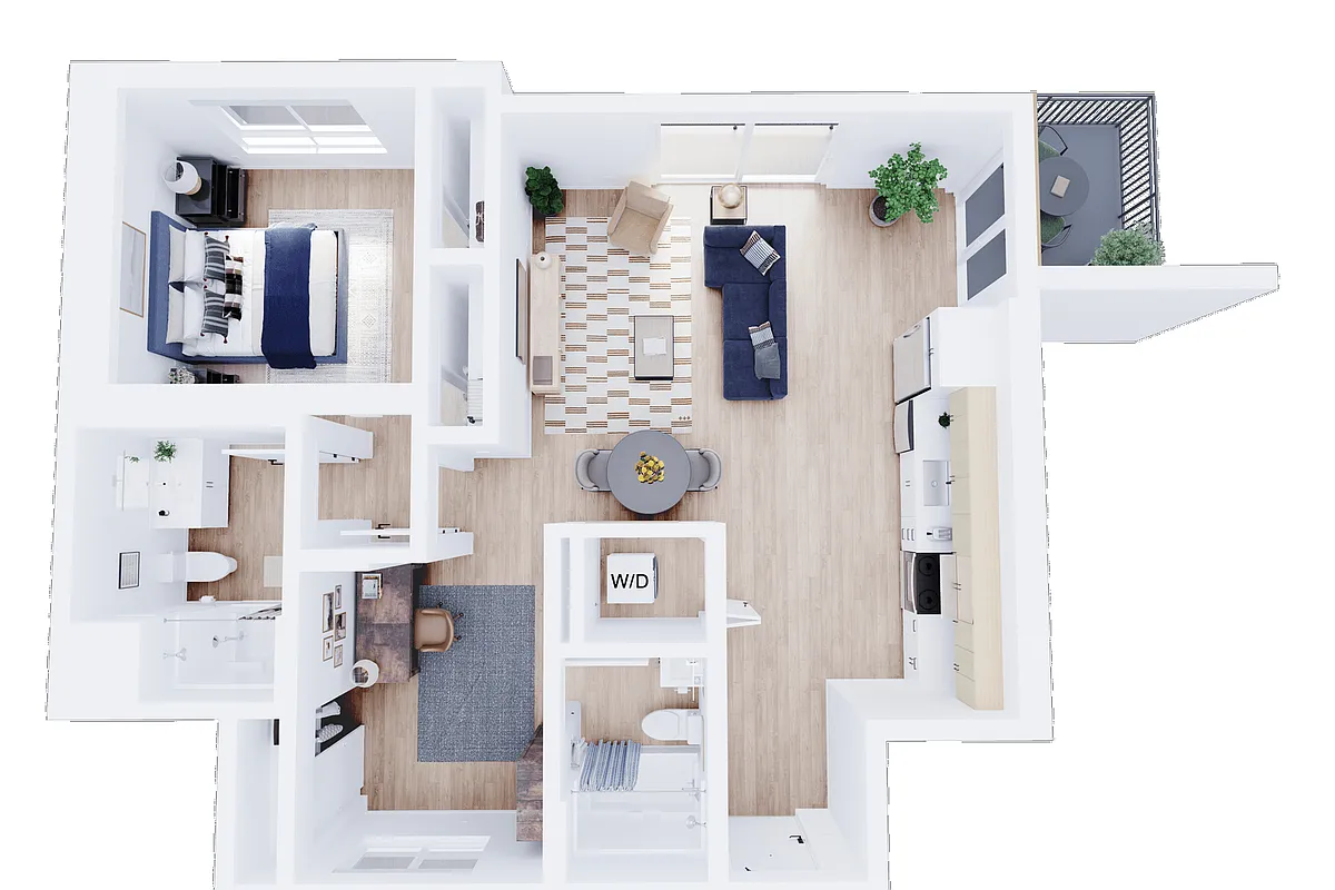 Floor plan Plan C - 1 Bedroom Plus Flex Space, 2 Bath