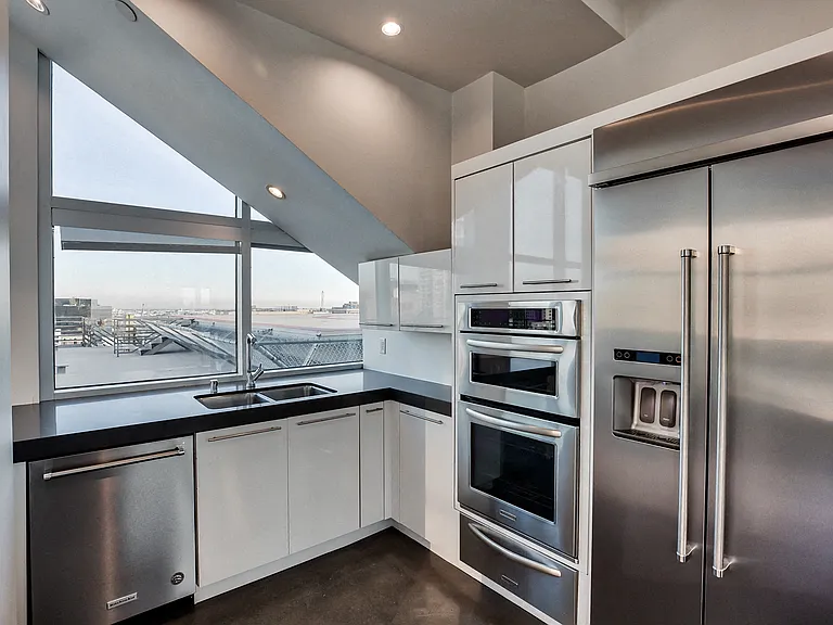 Enjoy stainless steel appliances and an under mount sink