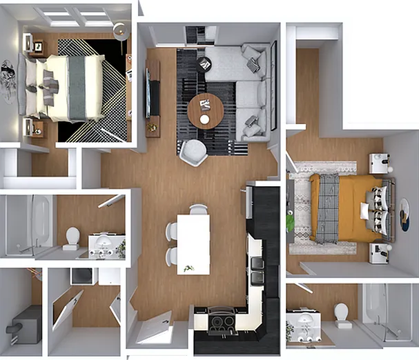 Sally | 2bd, 2ba - 918 sqft. Sally | 2bd, 2ba - 918 sqft.