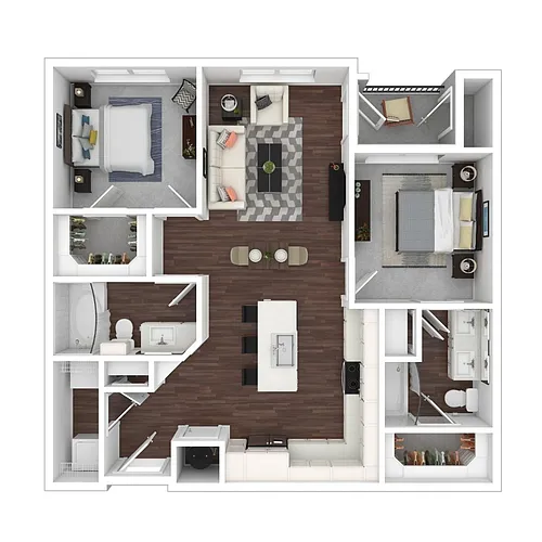 Floor plan Two Bed Two Bath B2.2