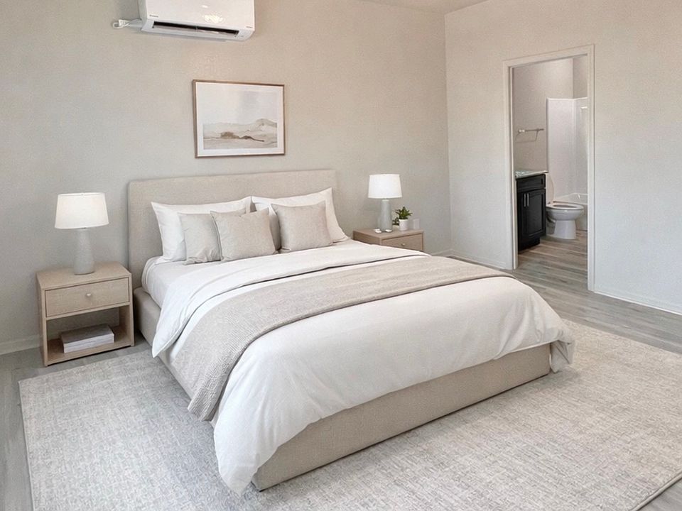 Spacious 570 sq. ft. one-bedroom with an open, airy layout designed for comfortable living, working, and relaxing.