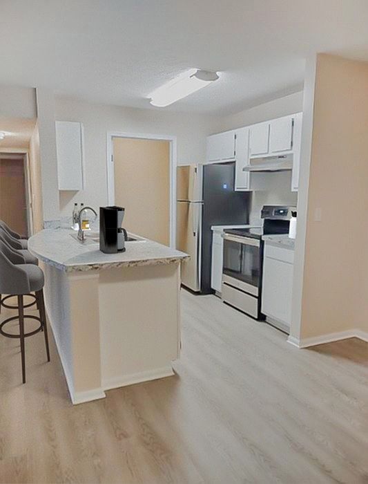 Cook and entertain in style with our contemporary kitchens, featuring sleek countertops, modern appliances, and ample cabinetry for all your culinary needs.