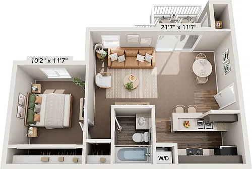 Floor plan 1/1 B - Ta Reno