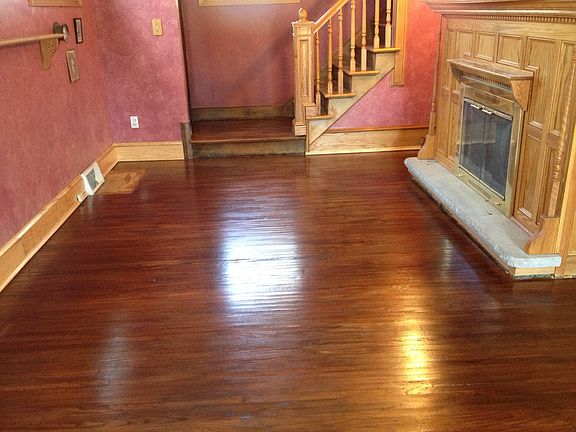 refinished living room floor