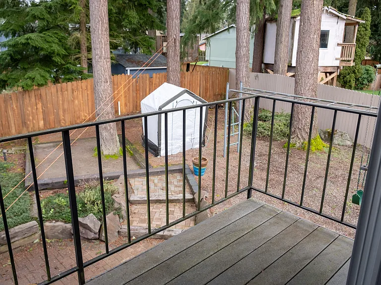 Private master bedroom balcony. Facing the private yard.