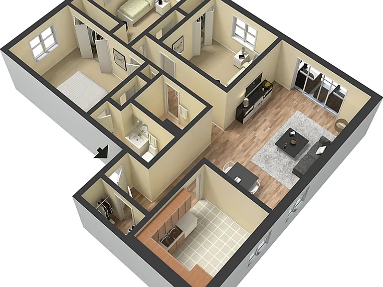 3 Bedroom with Furniture 3 Bedroom with Furniture
