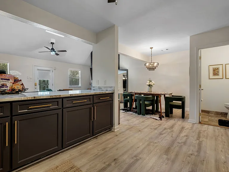 Kitchen, Bar/Work area/ Dining room, poweder room